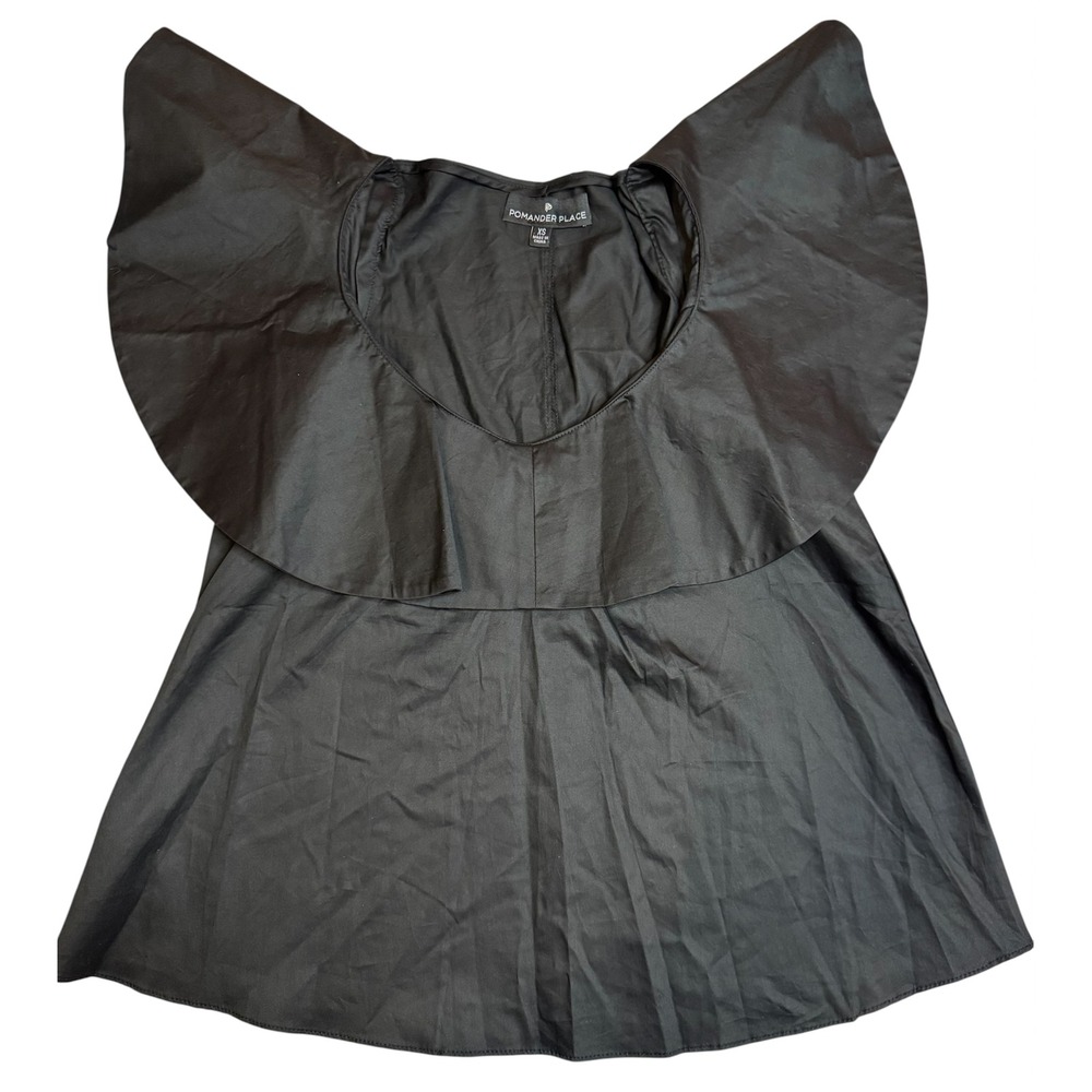 Tuckernuck Pomander Blouse Flutter Ruffle Sleeve Oversized XS Top Minimalist
